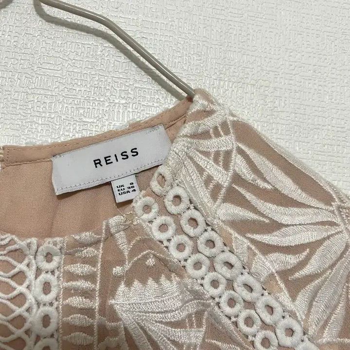 [BUNJANG] REISS Pink Lace Midi Dress / REISS 핑크 레이스 미디 원피스