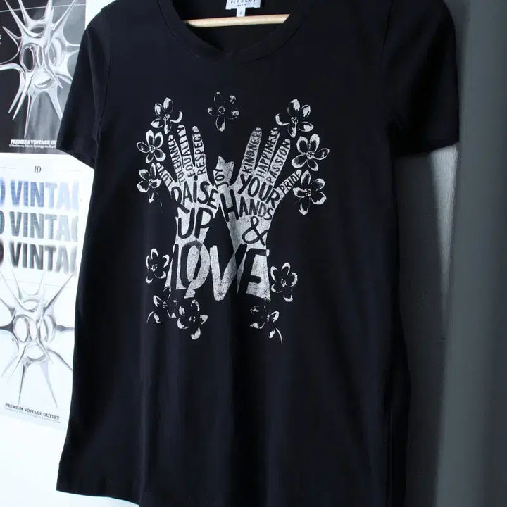 [BUNJANG] W(M) Claudie Pierlot Big Print T-shirt / W(M) 클라우디아 피에를로트 반팔 티셔츠 빅프린팅 블랙-184F5