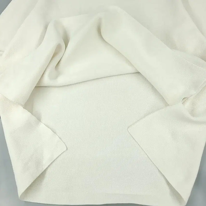 [BUNJANG] COS Ivory Slit Mock Neck Long Sleeve T-Shirt / COS 코스 아이보리 트임 목폴라 PK 피케 긴팔 티셔츠 롱슬리브 S