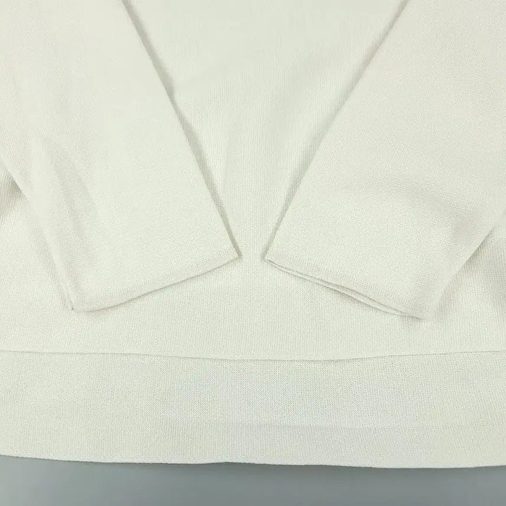 [BUNJANG] COS Ivory Slit Mock Neck Long Sleeve T-Shirt / COS 코스 아이보리 트임 목폴라 PK 피케 긴팔 티셔츠 롱슬리브 S