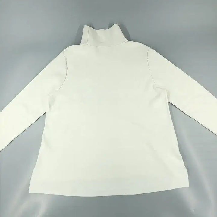 [BUNJANG] COS Ivory Slit Mock Neck Long Sleeve T-Shirt / COS 코스 아이보리 트임 목폴라 PK 피케 긴팔 티셔츠 롱슬리브 S