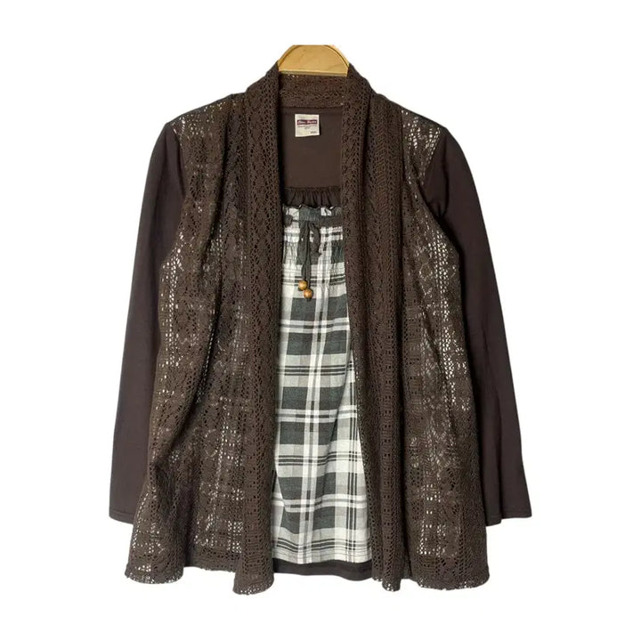 [BUNJANG] Vintage Mori Girl Layered Cardigan / [JPN] 빈티지 모리걸 바선생 레이어드 가디건