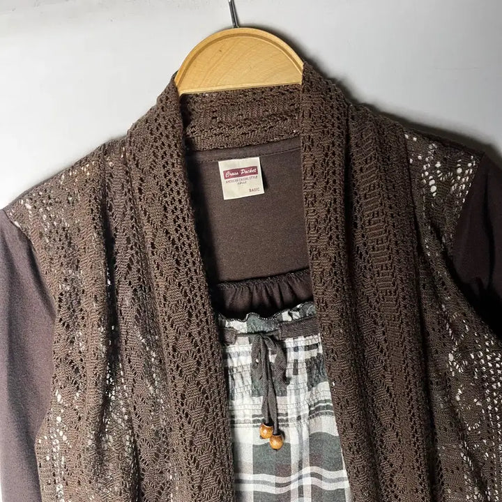 [BUNJANG] Vintage Mori Girl Layered Cardigan / [JPN] 빈티지 모리걸 바선생 레이어드 가디건