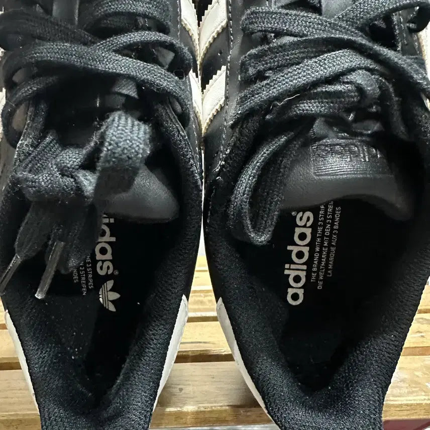 [BUNJANG] Adidas Superstar Black White Sneakers / 260) 아디다스 운동화 남성 남자 신발  슈퍼스타 블랙 화이트