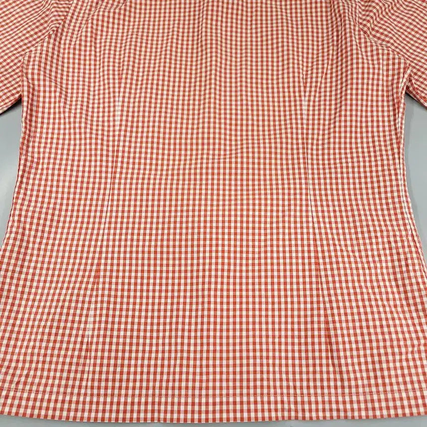 [BUNJANG] Lacoste Gingham Check Button-Down Cotton Shirt / 라코스테 화이트 레드 배색 깅엄체크 크록로고 버튼다운 코튼 남방 셔츠 M