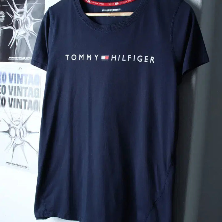 [BUNJANG] Tommy Hilfiger Lettering Navy T-Shirt / W(XL-2XL) 타미힐피거 반팔 티셔츠 레터링 네이비-184FA
