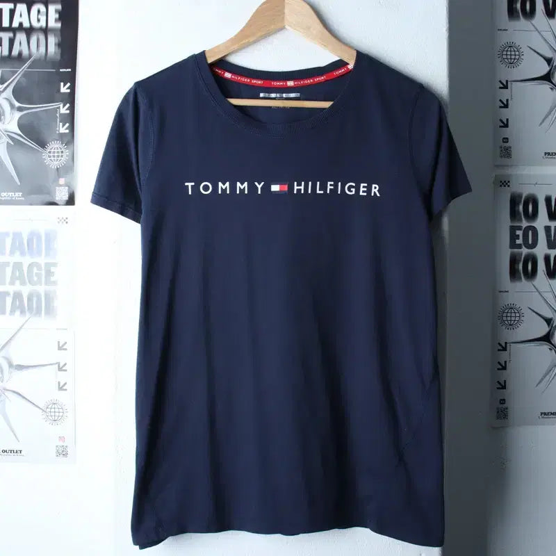 [BUNJANG] Tommy Hilfiger Lettering Navy T-Shirt / W(XL-2XL) 타미힐피거 반팔 티셔츠 레터링 네이비-184FA