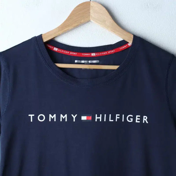 [BUNJANG] Tommy Hilfiger Lettering Navy T-Shirt / W(XL-2XL) 타미힐피거 반팔 티셔츠 레터링 네이비-184FA