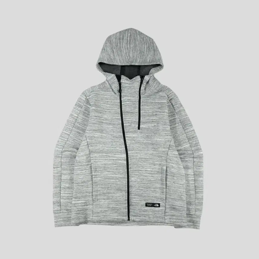 [BUNJANG] The North Face White Label Melange Gray Asymmetrical Zip Tobin Hoodie / 노스페이스 화이트라벨 멜란지그레이 언발란스 지퍼 토빈 후드집업 M