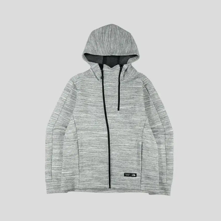[BUNJANG] The North Face White Label Melange Gray Asymmetrical Zip Tobin Hoodie / 노스페이스 화이트라벨 멜란지그레이 언발란스 지퍼 토빈 후드집업 M