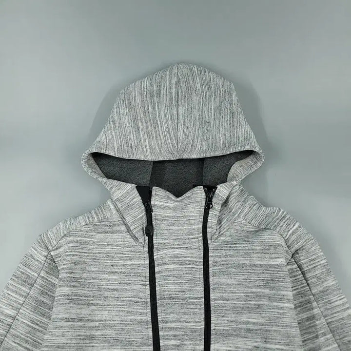 [BUNJANG] The North Face White Label Melange Gray Asymmetrical Zip Tobin Hoodie / 노스페이스 화이트라벨 멜란지그레이 언발란스 지퍼 토빈 후드집업 M