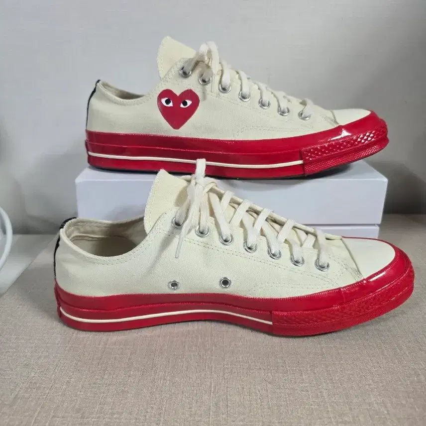[BUNJANG] Comme des Garcons Converse Play Chuck Taylor Low Sneakers / 꼼데가르송 *컨버스 플레이 척테일러 로우 스니커즈 275