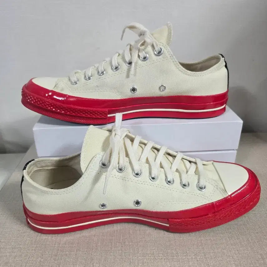 [BUNJANG] Comme des Garcons Converse Play Chuck Taylor Low Sneakers / 꼼데가르송 *컨버스 플레이 척테일러 로우 스니커즈 275