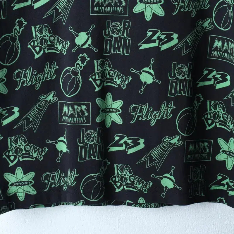 [BUNJANG] Jordan Pattern Green T-shirt / (S) 조던 반팔 티셔츠 패턴 그린 올드스쿨-184FD
