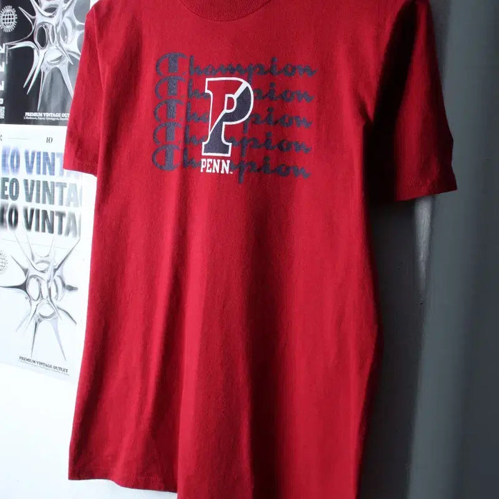 [BUNJANG] Champion Big Logo Burgundy T-shirt / W(S) 챔피온 반팔 티셔츠 빅로고 버건디 올드스쿨-184FF