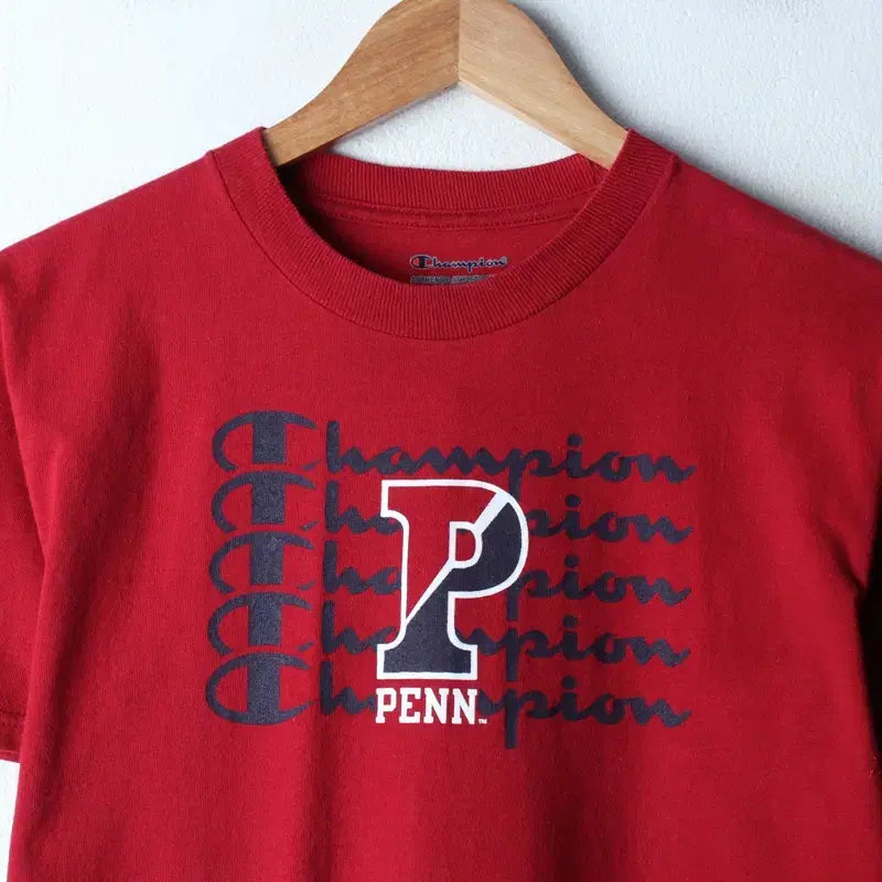 [BUNJANG] Champion Big Logo Burgundy T-shirt / W(S) 챔피온 반팔 티셔츠 빅로고 버건디 올드스쿨-184FF