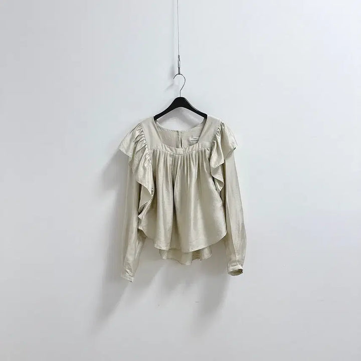 [BUNJANG] Frost J Square Neck Ruffle Blouse / 프로스트제이 스퀘어넥 러플 블라우스