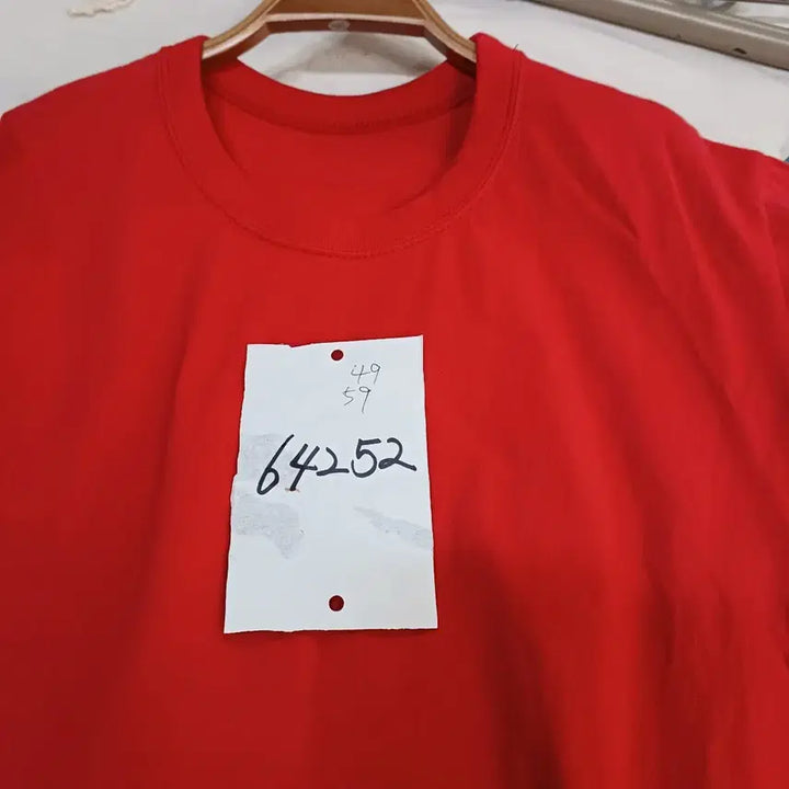 [BUNJANG] Red Solid Short-Sleeve T-Shirt (90-95 Size) / 빨간색 무지 반팔 티셔츠90~95사이즈여름