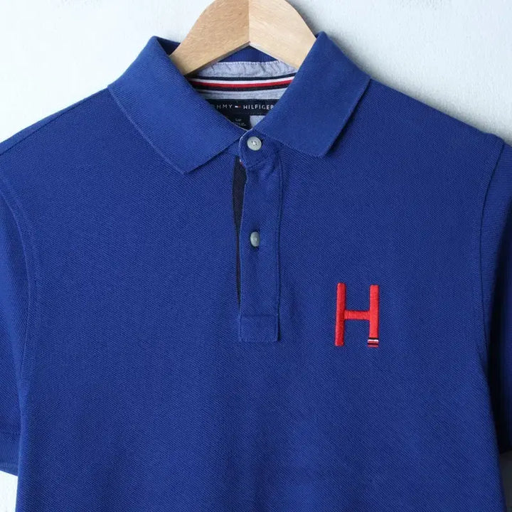 [BUNJANG] Tommy Hilfiger Rugby Blue Polo Shirt / (S-M) 타미힐피거 반팔 카라 티셔츠 작은얼룩 럭비 블루-184D7