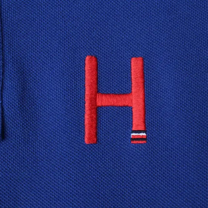 [BUNJANG] Tommy Hilfiger Rugby Blue Polo Shirt / (S-M) 타미힐피거 반팔 카라 티셔츠 작은얼룩 럭비 블루-184D7