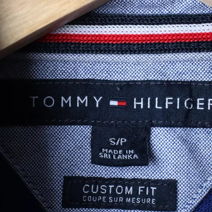 [BUNJANG] Tommy Hilfiger Rugby Blue Polo Shirt / (S-M) 타미힐피거 반팔 카라 티셔츠 작은얼룩 럭비 블루-184D7