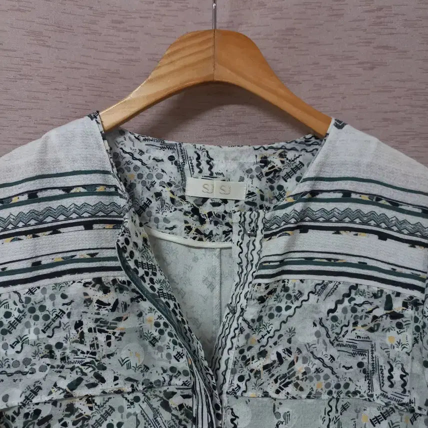 [BUNJANG] B4-24 SJ Pattern Dress / B4-24/시스템진SJ 허리끈조절 패턴 원피스 여성