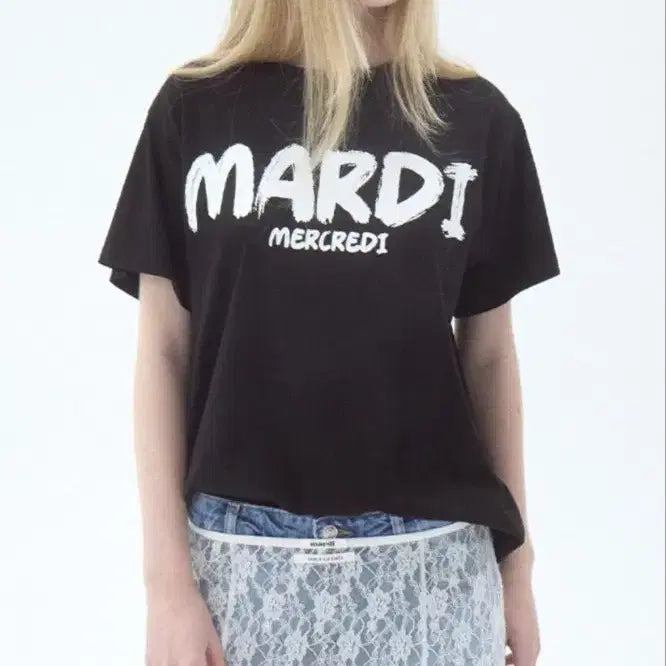 [BUNJANG] Mardi Mercredi Brush Logo T-Shirt / 마르디메크르디 브러쉬로고 티셔츠