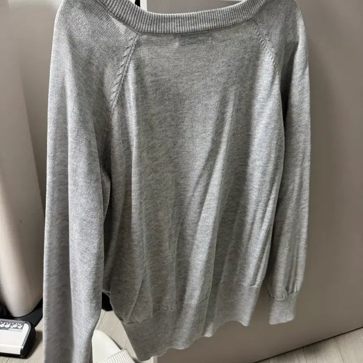 [BUNJANG] V-Neck Knit Top / 쿨링 브이넥니트 그레이