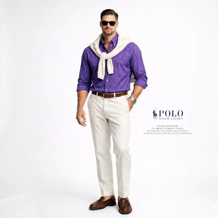 [BUNJANG] Ralph Lauren Polo Classic Striped Shirt / 랄프로렌 폴로 클래식 셔츠