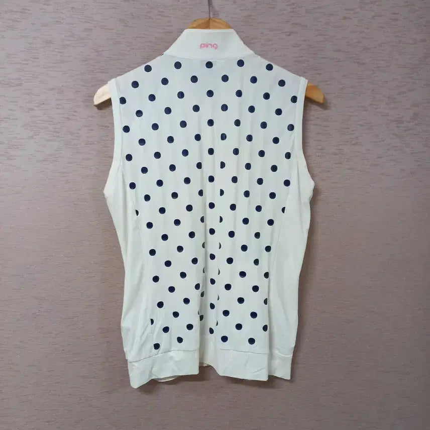 [BUNJANG] B4-24 Pink White Print Zip-up Vest / B4-24/핑 화이트 프린트 집업조끼