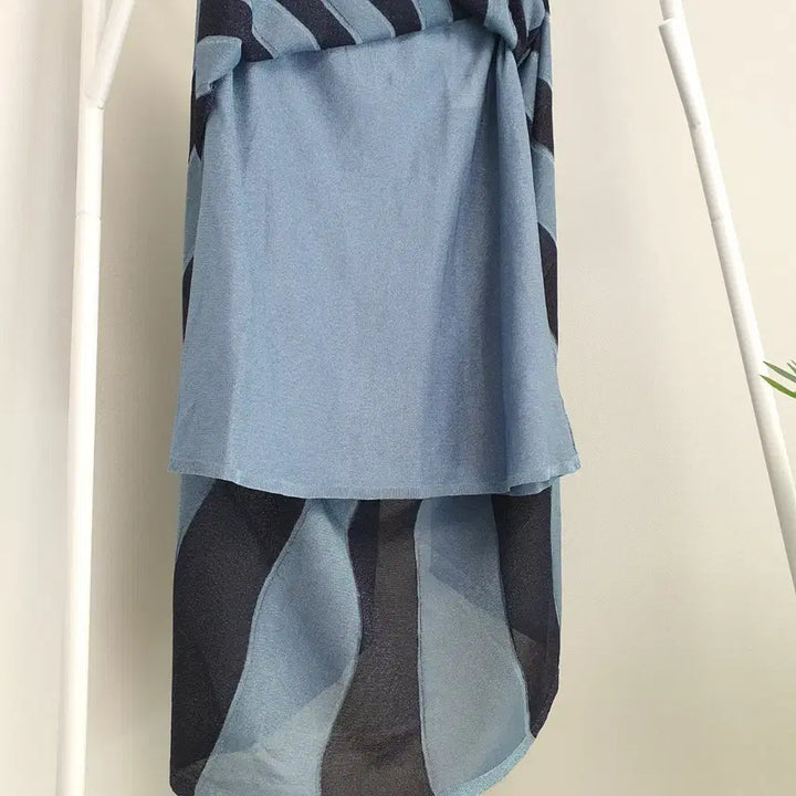 [BUNJANG] Sandro Blue Pearl Knit Banding Skirt / 산드로 블루펄 니트 밴딩스커트