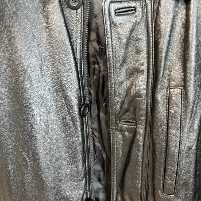 [BUNJANG] Vintage Leather Jacket / [M] 빈티지 소가죽 자켓 매트릭스 느낌