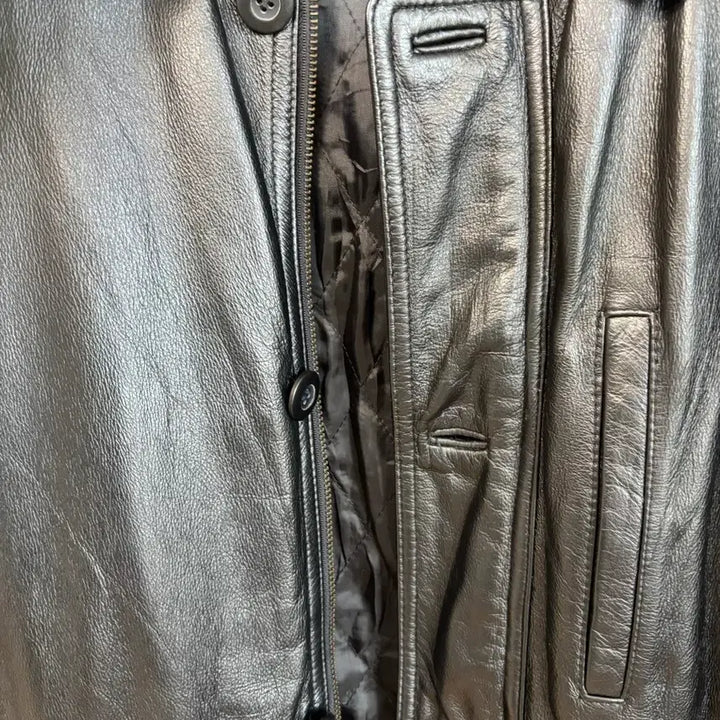 [BUNJANG] Vintage Leather Jacket / [M] 빈티지 소가죽 자켓 매트릭스 느낌