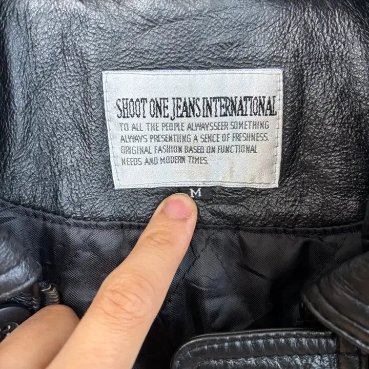 [BUNJANG] Vintage Leather Jacket / [M] 빈티지 소가죽 자켓 매트릭스 느낌