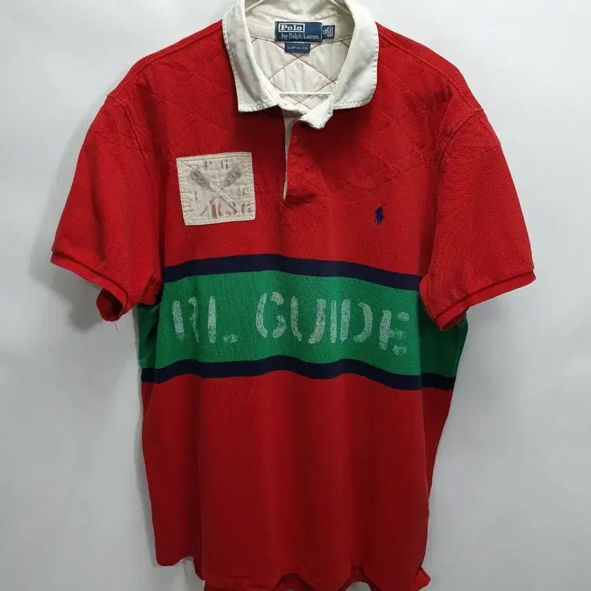 [BUNJANG] Polo Ralph Lauren Rugby T-Shirt Red XL / 폴로 랄프로렌 럭비티 반팔 카라 티셔츠 레드 xl