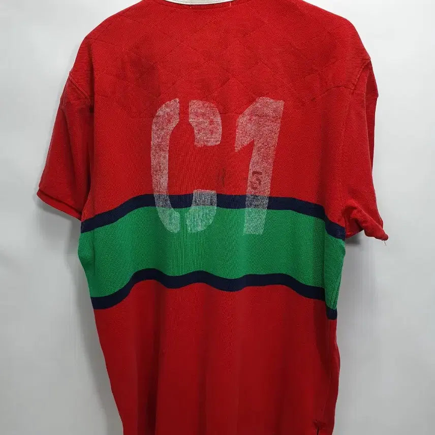 [BUNJANG] Polo Ralph Lauren Rugby T-Shirt Red XL / 폴로 랄프로렌 럭비티 반팔 카라 티셔츠 레드 xl