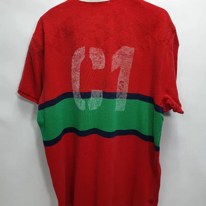 [BUNJANG] Polo Ralph Lauren Rugby T-Shirt Red XL / 폴로 랄프로렌 럭비티 반팔 카라 티셔츠 레드 xl