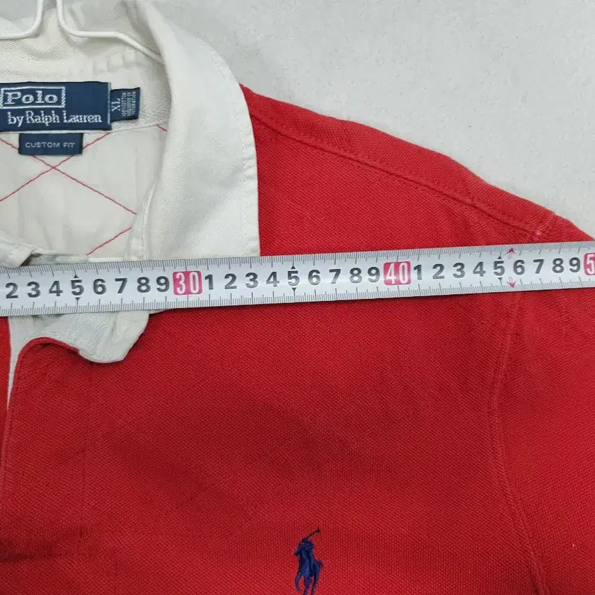 [BUNJANG] Polo Ralph Lauren Rugby T-Shirt Red XL / 폴로 랄프로렌 럭비티 반팔 카라 티셔츠 레드 xl