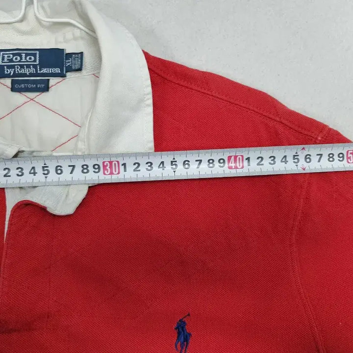 [BUNJANG] Polo Ralph Lauren Rugby T-Shirt Red XL / 폴로 랄프로렌 럭비티 반팔 카라 티셔츠 레드 xl