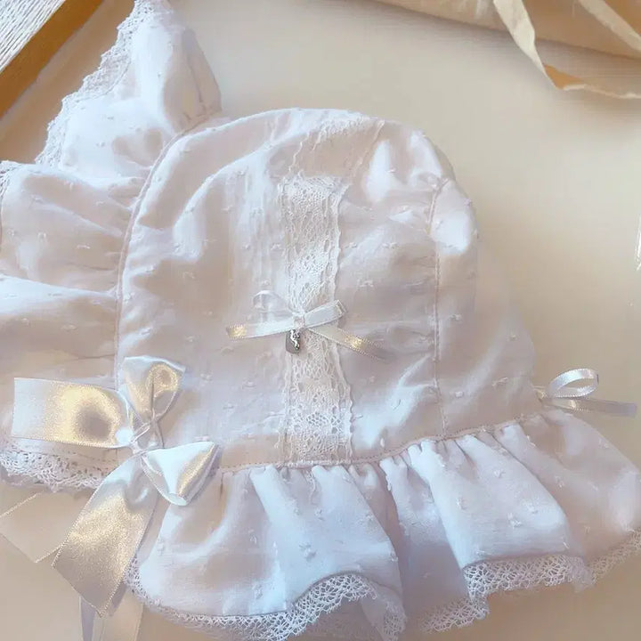 [BUNJANG] Lolita White Bonnet / 로리타화이트보닛