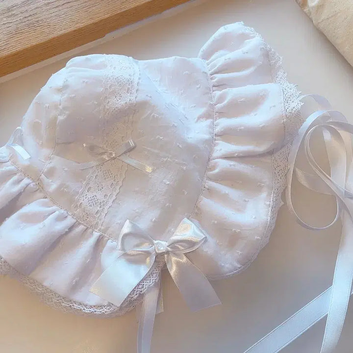 [BUNJANG] Lolita White Bonnet / 로리타화이트보닛