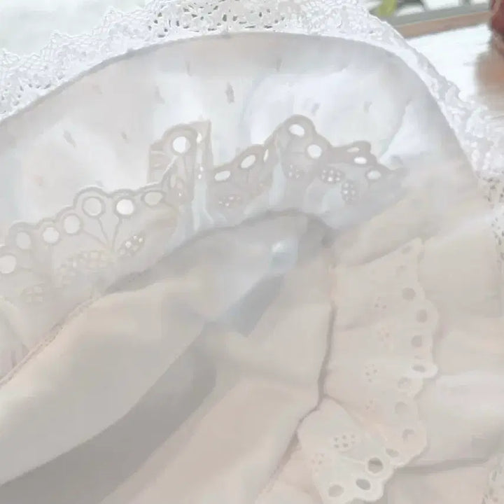 [BUNJANG] Lolita White Bonnet / 로리타화이트보닛