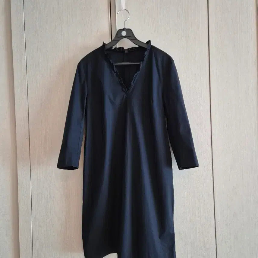 [BUNJANG] COS Frill Neck Navy Dress / 코스 프릴넥 원피스