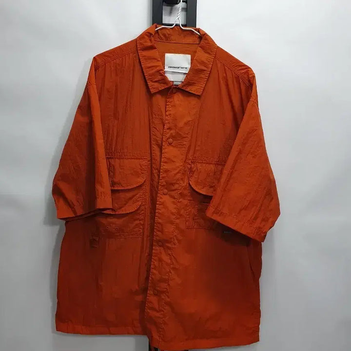 [BUNJANG] Espionage Utility Nylon Shirt Jacket Orange XL / 에스피오나지 바람막이 반팔 유틸리티 나일론 셔츠 자켓 오렌지 xl