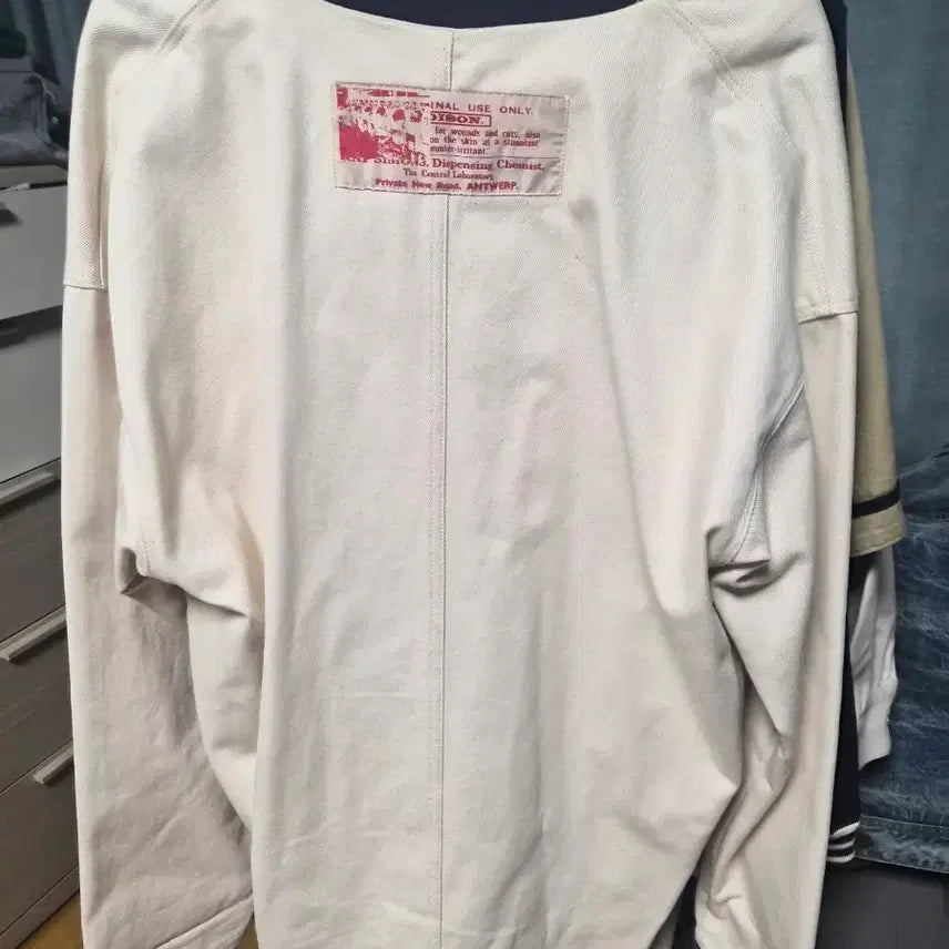 [BUNJANG] Raf Simons RS Patch Canvas Long Sleeve Shirt Ivory / 라프시몬스 RS 패치 캔버스 롱슬리브 셔츠 아이보리