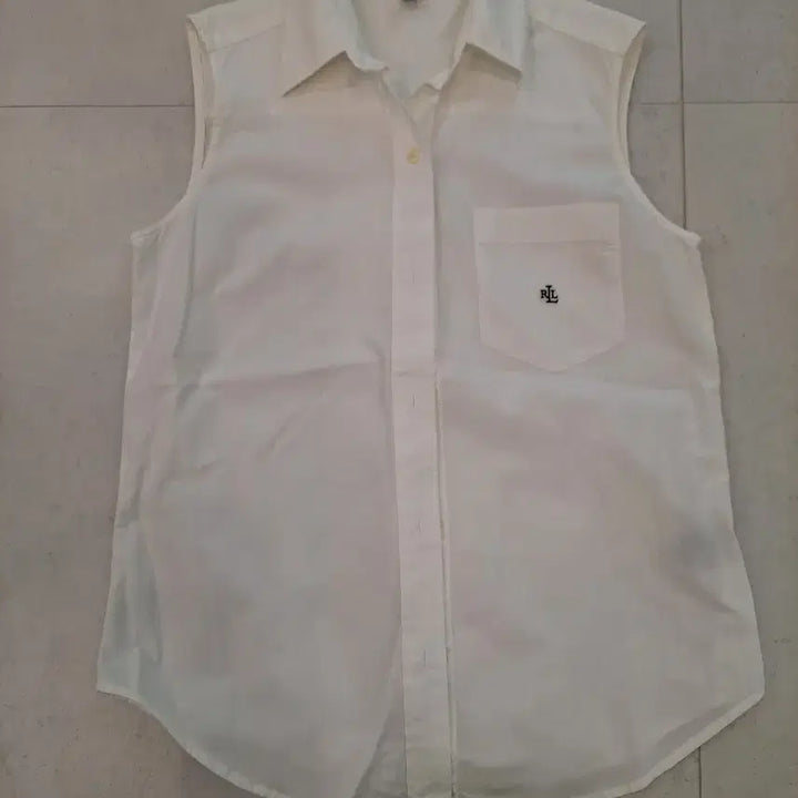 [BUNJANG] Lauren Ralph Lauren White Sleeveless Shirt / 로렌 랄프로렌 화이트 민소매 셔츠