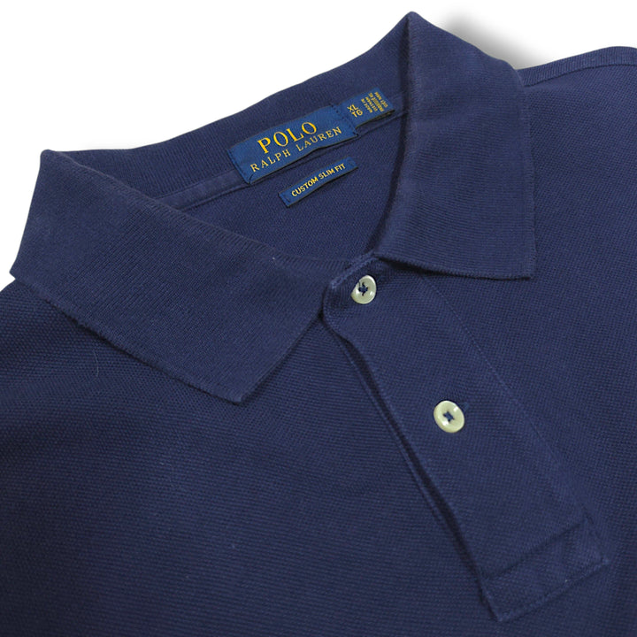 [SOLD OUT] [XL] 폴로 네이비 커스텀 슬림핏 코튼 PK 반팔 카라티셔츠