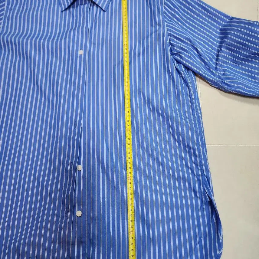 [BUNJANG] Uniqlo Blue Striped Shirt M / 유니클로 블루 스트라이프 셔츠 M