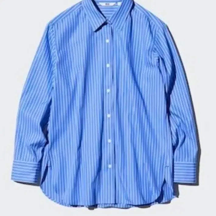 [BUNJANG] Uniqlo Blue Striped Shirt M / 유니클로 블루 스트라이프 셔츠 M