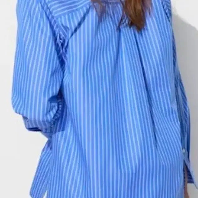 [BUNJANG] Uniqlo Blue Striped Shirt M / 유니클로 블루 스트라이프 셔츠 M